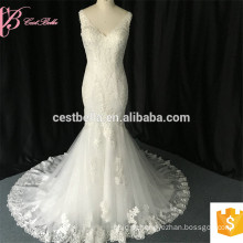 2017 Sexy Lace Appliques vestido de noiva de sereia Real Photo Bridal Gown